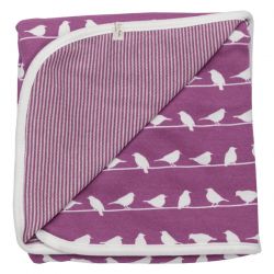 Pigeon Organic Purple Birds Blanket